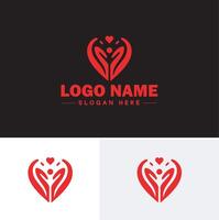 coração logotipo dia dos namorados dia vetor arte ícone gráficos para saúde ícone coração logotipo modelo