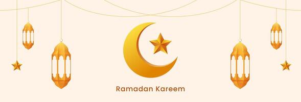 Ramadã kareem islâmico horizontal bandeira. ilustração vetor