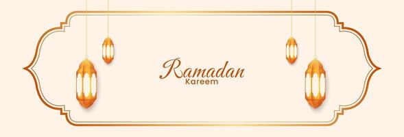 Ramadã kareem islâmico horizontal bandeira. ilustração vetor