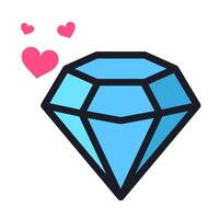 diamante para namorados ícone vetor