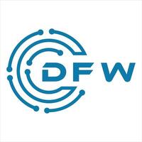 dfw carta Projeto. dfw carta tecnologia logotipo Projeto em uma branco fundo. vetor