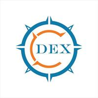 dex carta Projeto. dex carta tecnologia logotipo Projeto em branco fundo. vetor