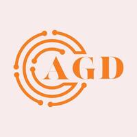 agd carta design.agd carta tecnologia logotipo Projeto em branco plano de fundo.agd monograma logotipo Projeto para empreendedor e negócios. vetor