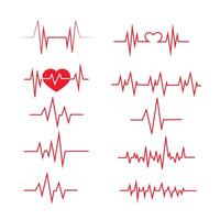 coração batida onda linha logotipo. batimento cardiaco pulso linha com uma coração ícone. vermelho ecg transferir linha elemento. vetor