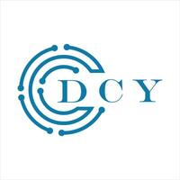 dcy carta Projeto. dcy carta tecnologia logotipo Projeto em branco fundo. vetor