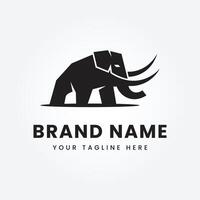 mamute logotipo vetor Preto branco. pré-histórico elefante. mamute rei logotipo vetor.