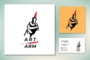 braço com escovas para criativo pintor artista desenhador logotipo vetor