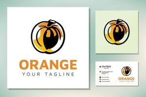 fresco laranja fruta, fatia do limão Lima Toranja citrino com cesta presente logotipo Projeto inspiração vetor