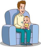 vetor ilustração do pai e bebê