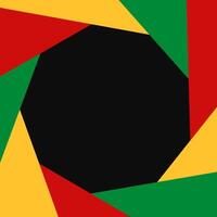 Preto história mês abstrato geométrico bandeira. vermelho, verde, e amarelo cores fundo. quadrado vetor papel de parede para social meios de comunicação com cópia de espaço