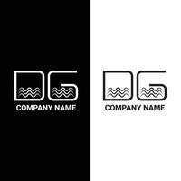 dg carta logotipo com oceano ondas e pôr do sol. de praia conceito Projeto e combinar carta logotipo vetor