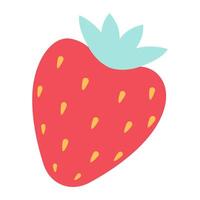 jardim morango fruta ou morangos plano cor vetor ícone para Comida apps e sites. na moda plano vetor ilustração