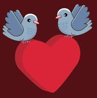 casal, pombinho, pomba, Pombo, com coração dentro 3d, vetor ilustração, para fundos e tecidos, repetição, amor