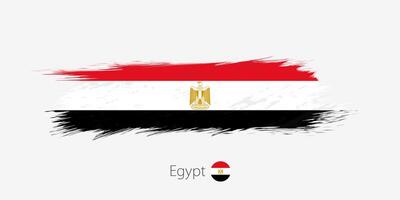 bandeira do Egito, grunge abstrato escova acidente vascular encefálico em cinzento fundo. vetor