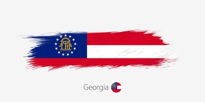 bandeira do geórgia nos estado, grunge abstrato escova acidente vascular encefálico em cinzento fundo. vetor