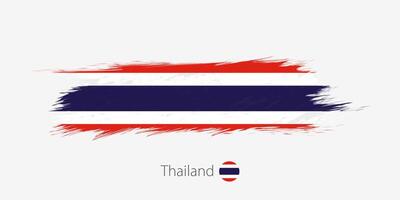 bandeira do tailândia, grunge abstrato escova acidente vascular encefálico em cinzento fundo. vetor