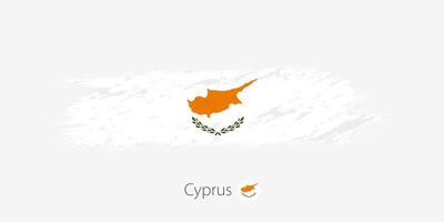 bandeira do Chipre, grunge abstrato escova acidente vascular encefálico em cinzento fundo. vetor