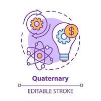 ícone do conceito quaternário. ilustração de linha fina da ideia do setor do conhecimento. serviço baseado em informações. pesquisa e desenvolvimento. setor da economia. desenho de contorno isolado do vetor. curso editável vetor