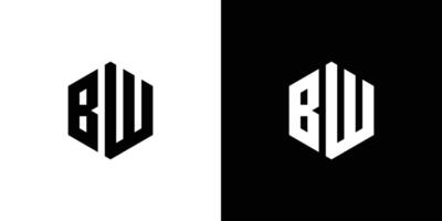 carta bw polígono, hexagonal mínimo e na moda profissional logotipo Projeto vetor