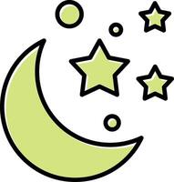 ícone de vetor de lua e estrelas