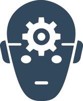 ai robô face com noz em cabeça forma logotipo modelo vetor