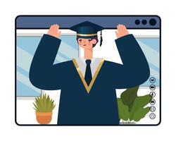 estudante em graduação virtual vetor