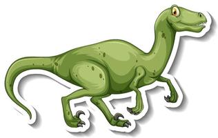 Adesivo de personagem de desenho animado de dinossauro velociraptor vetor