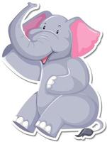 elefante sentado personagem de desenho animado no fundo branco vetor