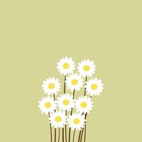 ilustração do branco kawaii flores com fofa caligrafia. fofa flor papeis de parede, fundos e cartões vetor