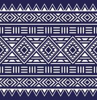 polinésio maori tribal asteca desatado padrão, azul e branco cor vetor