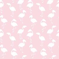 branco flamingo silhueta desatado padronizar. Rosa fundo para tecido, invólucro papel, imprimir, decoração. vetor ilustração