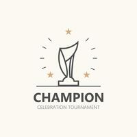 moderno troféu linha arte logotipo vencedora e campeonato copo projeto, minimalista simples elemento vetor