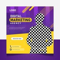 roxa digital marketing agência social meios de comunicação postar modelo vetor