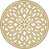vetor dourado volta antigo bizantino ornamento. clássico círculo do a Oriental romano Império, Grécia. padronizar motivos do Constantinopla