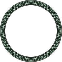 vetor verde com Preto quadro, fronteira, chinês ornamento. estampado círculo, anel do a povos do leste Ásia, Coréia, Malásia, Japão, Cingapura, Tailândia