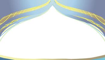 Ramadã e muçulmano feriados temático fundo com uma mesquita cúpula dentro gradiente azul e ouro linhas vetor