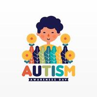plano mundo autismo consciência dia ilustração fundo vetor
