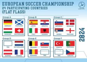 plano bandeiras do participando países do europeu futebol campeonato 2024 vetor