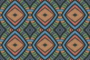 padrão sem emenda de ikat étnico em tribal. design para plano de fundo, papel de parede, ilustração vetorial, tecido, vestuário, tapete, têxtil, batik, bordado. vetor