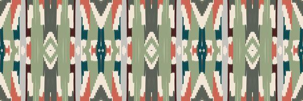 padrão sem emenda de ikat étnico em tribal. design para plano de fundo, papel de parede, ilustração vetorial, tecido, vestuário, tapete, têxtil, batik, bordado. vetor