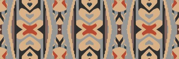 padrão sem emenda de ikat étnico em tribal. design para plano de fundo, papel de parede, ilustração vetorial, tecido, vestuário, tapete, têxtil, batik, bordado. vetor