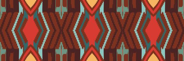 arte abstrata padrão étnico. padrão sem emenda ikat em tribal. design para plano de fundo, papel de parede, ilustração vetorial, tecido, roupas, tapetes, bordados. vetor