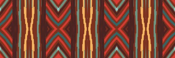 arte abstrata padrão étnico. padrão sem emenda ikat em tribal. design para plano de fundo, papel de parede, ilustração vetorial, tecido, roupas, tapetes, bordados. vetor