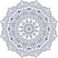 uma circular mandala Projeto com azul e branco flores vetor