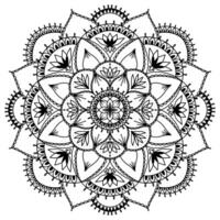 mandala para hena, mehndi, tatuagem, decoração, coloração livro. decorativo volta enfeites. étnico oriental circular enfeite vetor. antiestresse terapia desenhando vetor