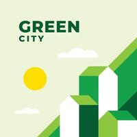 verde cidade ilustração Projeto modelo vetor