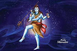senhor shiva indiano Deus do hindu para Shivratri cartão fundo vetor