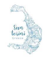 Santorini, Grécia rua arte mapa vetor