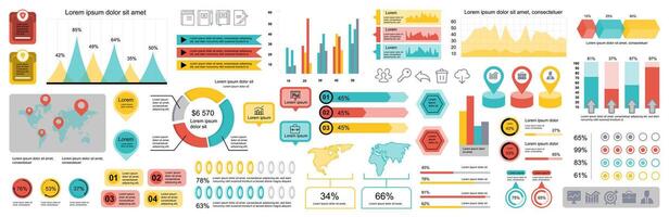 mega conjunto do infográfico elementos dados visualização vetor Projeto modelo. pode estar usava para passos, opções, o negócio processo, fluxo de trabalho, diagrama, fluxograma, Linha do tempo, marketing. agrupar informação gráficos.