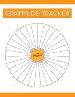 radial gratidão registro, gratidão rastreador, gratidão Diário, círculos do agradecimento uma radiante gratidão Diário vetor